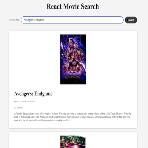 React Movie Search Project